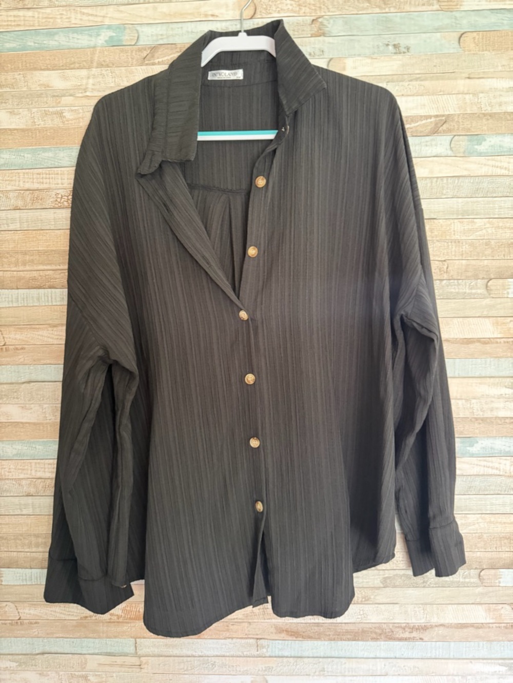 Classic Men's Black Pinstripe Button-Up Shirt